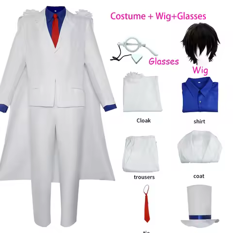 Kid The Phantom Thief Kuroba Kaito Kaitou Kiddo Cosplay Costume Carnival Uniform Anime Roleplay Part