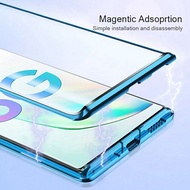 ∈♣✒Samsung Galaxy Note 20 Ultra S20 Ultra Magnetic Metal Front Back Tempered Glass Case Samsung S20 S10 Plus Note10+ A71
