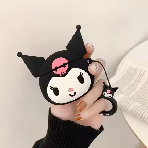 Sanrio Cartoon Kuromi Case for Apple AirPods 1 2 3 Pro 2 Case 3D Anime Silicone Case Headphone Box E