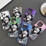 Cartoon Jujutsu Kaisen Cool Gojo Satoru Premium IMD Matte Hard Phone Case For Samsung Galaxy NOTE 20 Ultra S20 FE Plus Ultra M23 M31 Laser Double Colorful Silver Trend Brand Cover