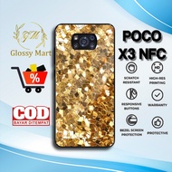 Latest P0C0 X3 NFS Case - P0C0 X3 NFS Casing - golden Gold Motif - Premium Glossy Hardcase - Softcas