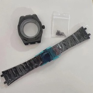 41mm PVD-Coated Black Watch Case Strap Stainless Steel Case Inner Shadow for NH35/NH36/4R36 Movement