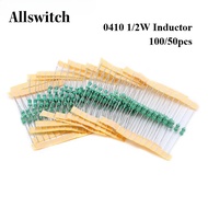 100/50Pcs 0410 1/2W Color Ring Inductors 1uH-4.7mH Axial RF Choke Coil Inductance DIP Color Circle C
