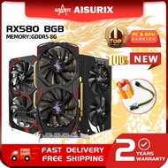 AISURIX RX 580 8GB Graphics Card RX580 AMD GPU Computer Video Card GDDR5 Gaming