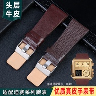 Lychee Grain Genuine Leather Watch Strap Men's Suitable Diesel Diesel First Layer Cowhide Bracelet 24 26 32MM Accessories
