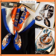 [NowShip2h] Elegant and Luxurious Palace Square Silk Scarf (Turban) - Chiffon Material - 70x70cm - C