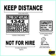 ☪ LTFRB TRUCKING TRANSPORT LOGISTICS SERVICES STICKER KEEP DISTANCE LTFRB HOTLINE CAPACITY FRANCHIS