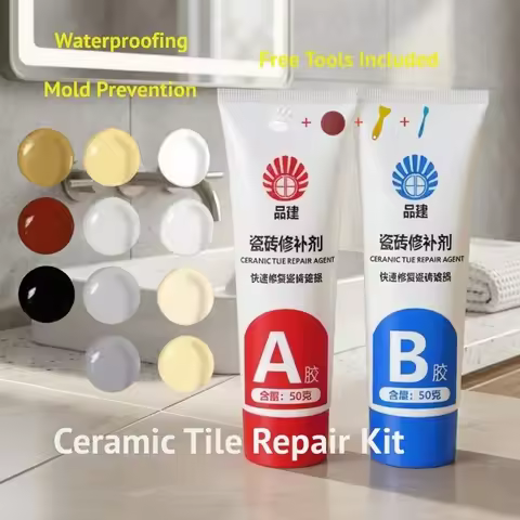 Ceramic Tile Repair Kit - Porcelain Floor Crack & Scratch Filler, Repair Paste for Bathtub, Toilet,