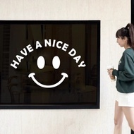 Have a Nice Day Coffee Milk Tea Shop Glass Door Window Decoration Sticker
