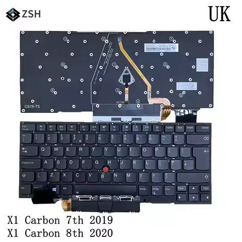 UK New layout keyboard Thinkpad X1 Carbon 7th/8th Gen 8 2019 2020 Laptop Backlit Keyboard
