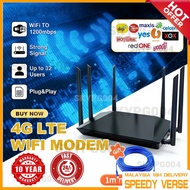 5G 4G Wireless Router with 6 Antennas, 1200Mb/s WlFl 6 Extender Booster Dual-core 2.4GHZ CPU LTE Int