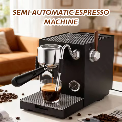 CAFOVO E120 Semi-automatic Espresso Machine ULKA Pump 9Bar OPV System Dual Boiler with OLED Display 