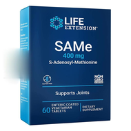 Life Extension  SAMe (S-Adenosyl-Methionine) 400 mg / 60 Enteric-Coated Vegetarian Tablets