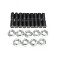 9 x Stud Kit M10x1.25 For Mitsubishi DSM 1G, EVO1~10 Turbos Turbo L:40 mm