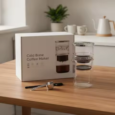 Cold Brew Coffee Maker Wide Mouth Cold Brew Coffee Maker with Filter Glassware Clear for Home Barist