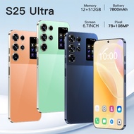 High Quality S25 Smartphones  6.7inch Ultra Clear Screen Memory 12GB RAM+512GB ROM Battery 7800mAh A