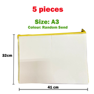 【A3/A4/A5/A6/B4】Grip Mesh Zipper File Folder Document A4 File Transparent Document Bag PVC Stationer
