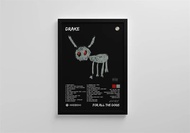 Black and White Drake Concert Cover Poster Aesthetic Pop Rapper Music Album for All the Dogs Canvas 