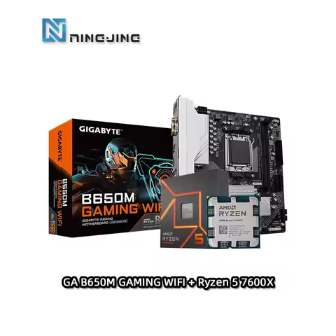 AMD R5 7600X Ryzen 5 7600X CPU + GIGABYTE GA B650M GAMING WIFI mATX AMD B650 Motherboard New Suit Co