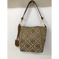 Tory Burch Print Fashion Bucket Bag Can Be Carried With Shoulder And Crossbody In Brown.