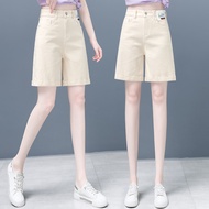 Five-point Pants Women Loose Straight High Waist Cotton Linen 5-point Shorts Women's Middle Pants 20