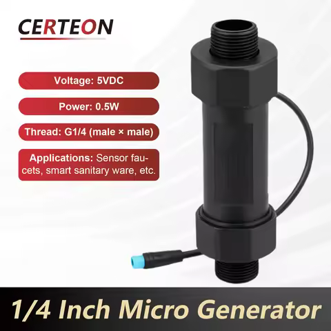 5V Water Flow Generator Micro Hydroelectric Turbine G1/4 Thread M6 Waterproof Connector for Smart Fa
