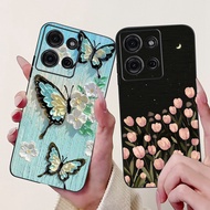 For Motorola Moto G75 5G Phone Case Soft Silicone TPU Butterfly flower Painted Casing Cover for Moto