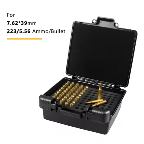 Ammo Box Tactical Bullet Box 223/5.56 9mm Bullet Locking Storage Case Bullet Shell Holder Box Rifle 