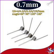 sus304 d0.7mm OD4/4.5/5/5.5/6/7/8/9mm V-shaped spiral torsion spring angle 60/90/120/180 degrees[DTY