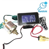 4 in 1 LCD Digital Oil Pressure Voltmeter Water Temperature Oil Fuel Level Gauge