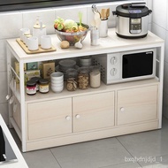 🚢Kitchen Microwave Storage Rack Floor-Standing Household Complete Multi-Layer Shelf Seasoning Cupboard Storage Pot Shelf
