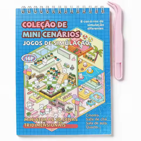 3D Scene Sticker Book It Includes 8 Different Mini Scenes for DIY Mini Houses Creative Gift DIY Cart