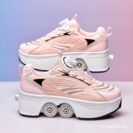 2026 Roller Skates Shoes Retractable Four-Wheel Lighting wheeled shoes - Teenagers Adult Fashion Sne