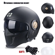 (3 Gifts )Motorcycle Accessories Motorcycle Helmet Full Face Samurai Combination Helmet MOTO Detachable High-definition ABS