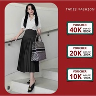 Super Beautiful Office Style High Waist Pleated Skirt Tades Fashion CV222