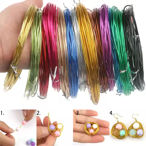Round Aluminum Wire 1mm/1.2mm/1.5mm/2mm/2.5mm/3mm Versatile Painted Aluminium Metal Wire For DIY Jew