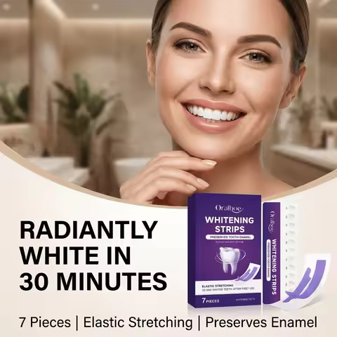 Oralhoe Purple Teeth Whitening Strips Gentle Brightening Remove Plaque Stain Reduce Sensitivity Fres