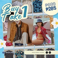 KILY.PH B1T1 Casual Mens Polo Printed Summer Stripes and Floral Design 15A0002