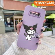 YIWESAN เคสปลอกสำหรับ Samsung Galaxy Note 8 Note8 note 9 Note9เคสกรณีการ์ตูนน่ารัก Kuromi การออกแบบใหม่กันกระแทกสแควร์ซิลิโคนกรณีเต็มปกหลังกล้องการออกแบบใหม่โทรศัพท์กรณีการป้องกัน Softcase