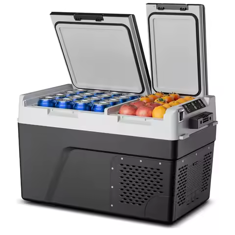 12 Volt Refrigerator Car Fridge - 40QT(38L) Dual Zone Electric Cooler, Car Refrigerator -4℉~68℉, Por