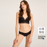 [Anden Hud] Classic Solid Color.lace Low-Waist Briefs (Black) Pure Cotton Made In Taiwan Panties