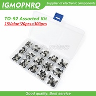 15Value*20pcs TO 92 Assorted Kit 2N2222 S9012 S9013 S9014 S8050 S8550 2N3904 2N3906 2N5401 2N5551 A4