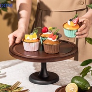 OONE Cupcakes Display Plate, Household 8 Inch Wooden Cake Stand, Decorative High Base Circular Shape