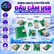 MINI MICRO USB to DIP 2.54mm USB Plug Converter Board -