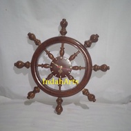 Hiasan Dinding Jam Kemudi Kapal Laut Jam Nakhoda Kayu Jati Ukuran Kecil dan Sedang Bisa Pilih