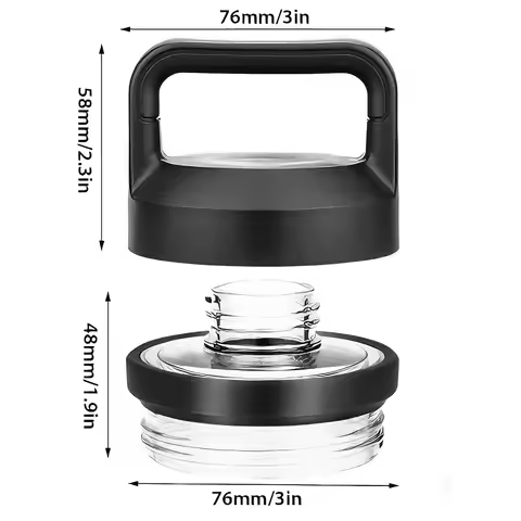 Pkovs Replacement Lid Cap Compatible with Yeti Rambler Bottle | Screw Top Chug Cap Compatible with A