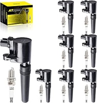 Set of 8 Ignition Coils Pack 2W4Z12029B DG529 & 8 PCS Iridium Spark Plugs Compatible with Ford Jagua