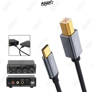 USB DAC type C to type B cable 1.5M long, DAC connection cable to computers, laptops, phones, tablet