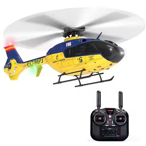 YXZNRC F06 EC135 1:36 Ratio 2.4G 6CH RC Helicopter Upgrade Remote Control Version