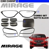Mitsubishi Mirage G4 2019 to 2020 Combo Set Garnish Cover V1 Matte Black 2019 2020 ( Car Accessories